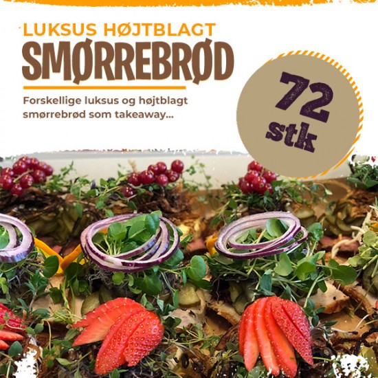 72 stk. højtbelagte smørrebrød